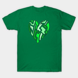 Green Fragmented Heart T-Shirt